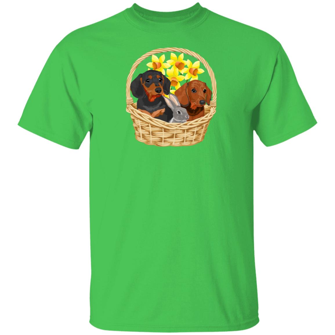 Dachshunds and Bunny Basket T-shirts