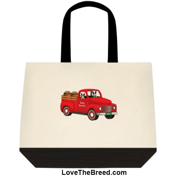 Boston Terrier Biscuit Truck Extra Large Tote