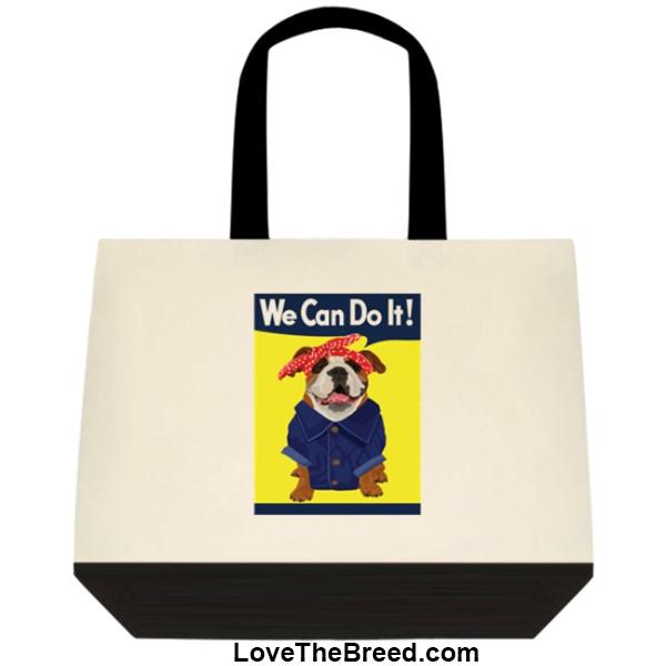 Bulldog Rosie the Riveter We Can Do It Extra Large Tote