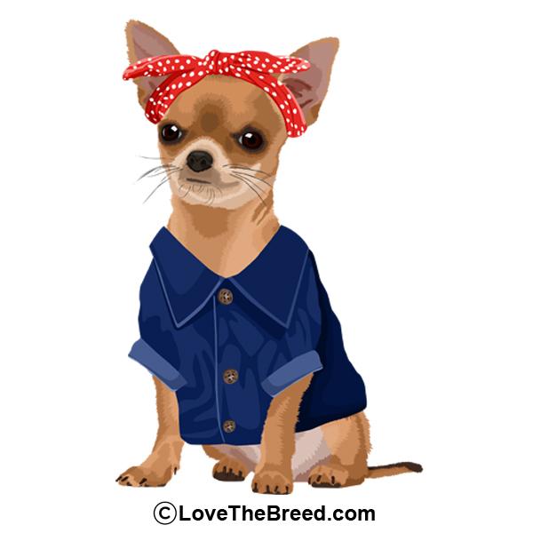 Chihuahua Rosie the Riveter DOG Extra Large Tote