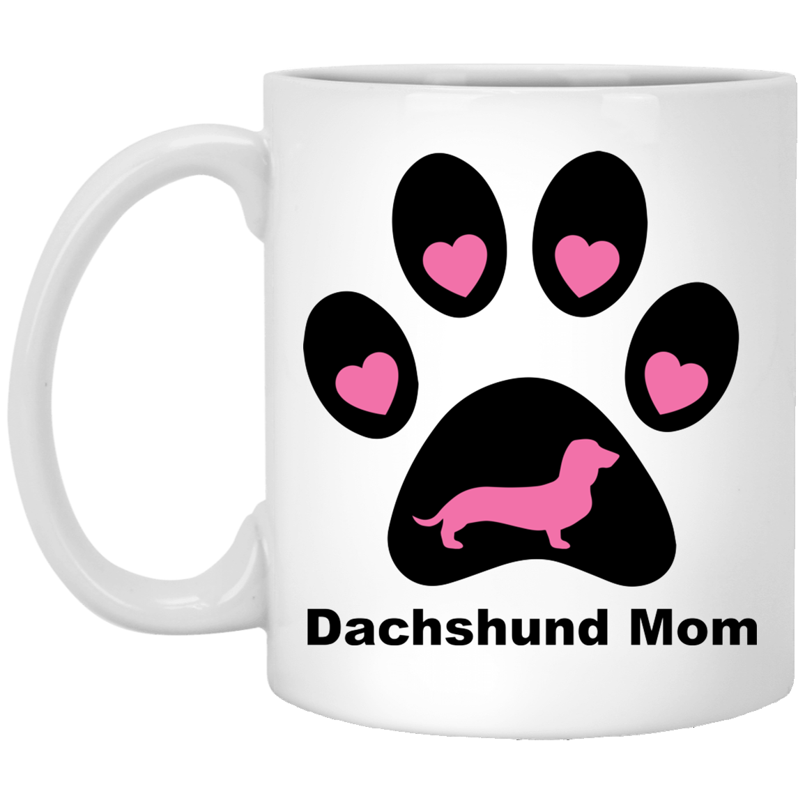 Dachshund Mom Paw Print Mugs