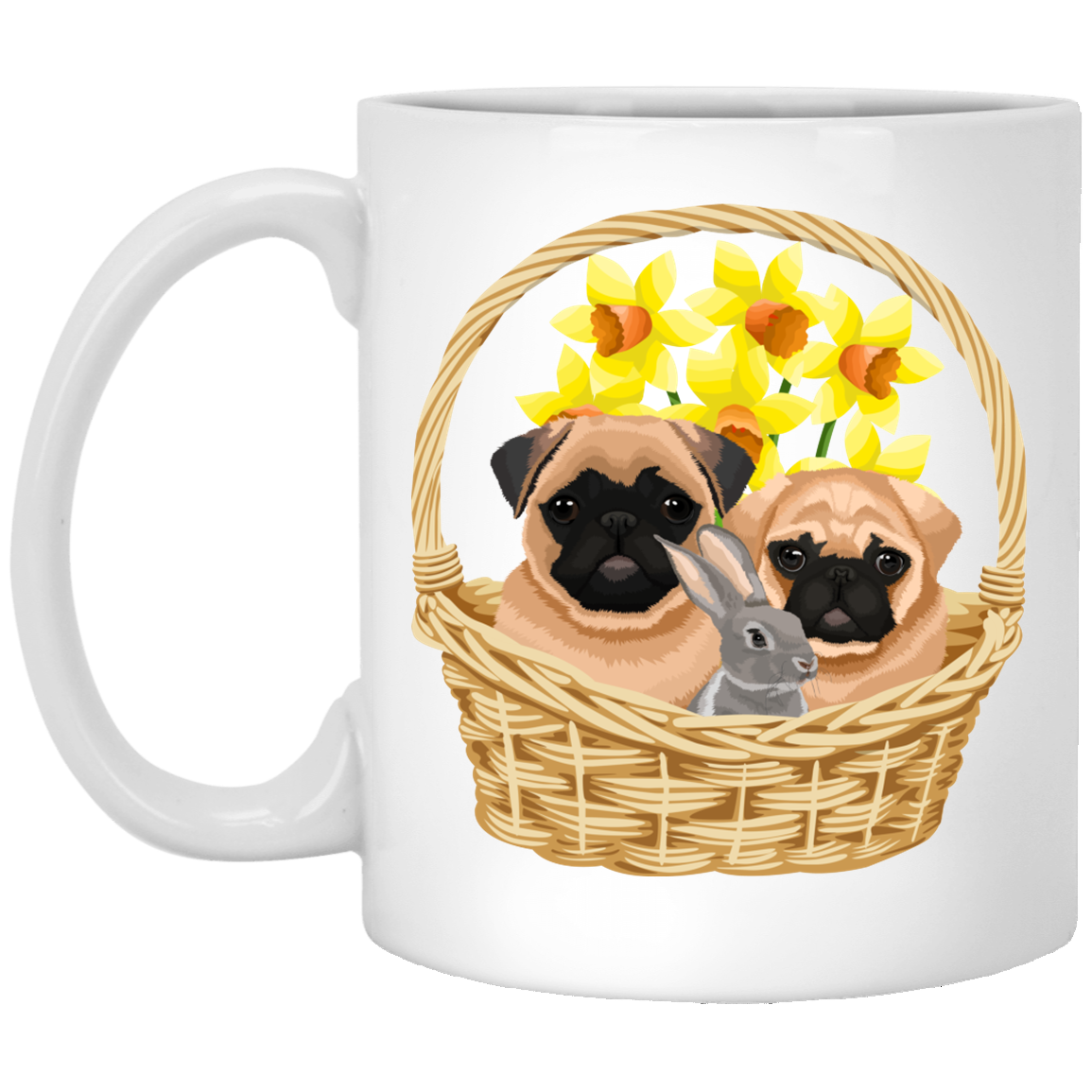 Pugs and Bunny Basket Mugs