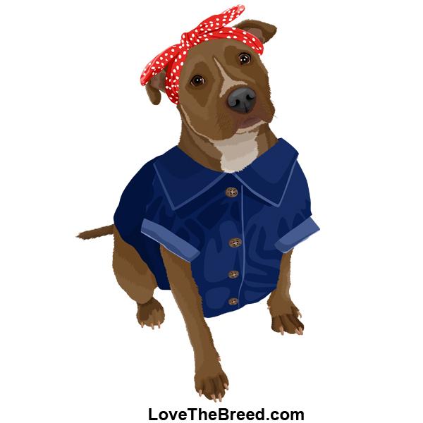 Pit Bull Rosie the Riveter DOG Extra Large Tote