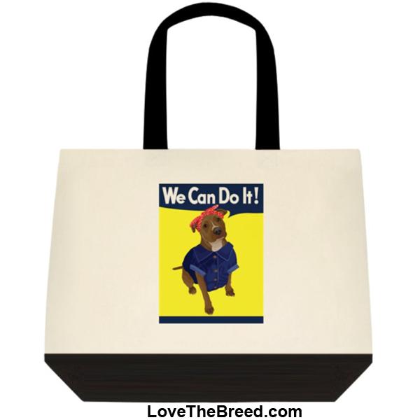 Pit Bull Rosie the Riveter We Can Do It Extra Large Tote