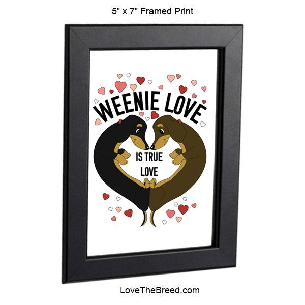 Dachshund Weenie Love Framed Print 5 x 7