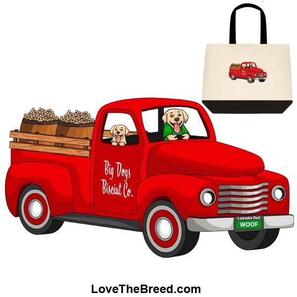 Yellow Labrador Biscuit Truck Extra Large Tote