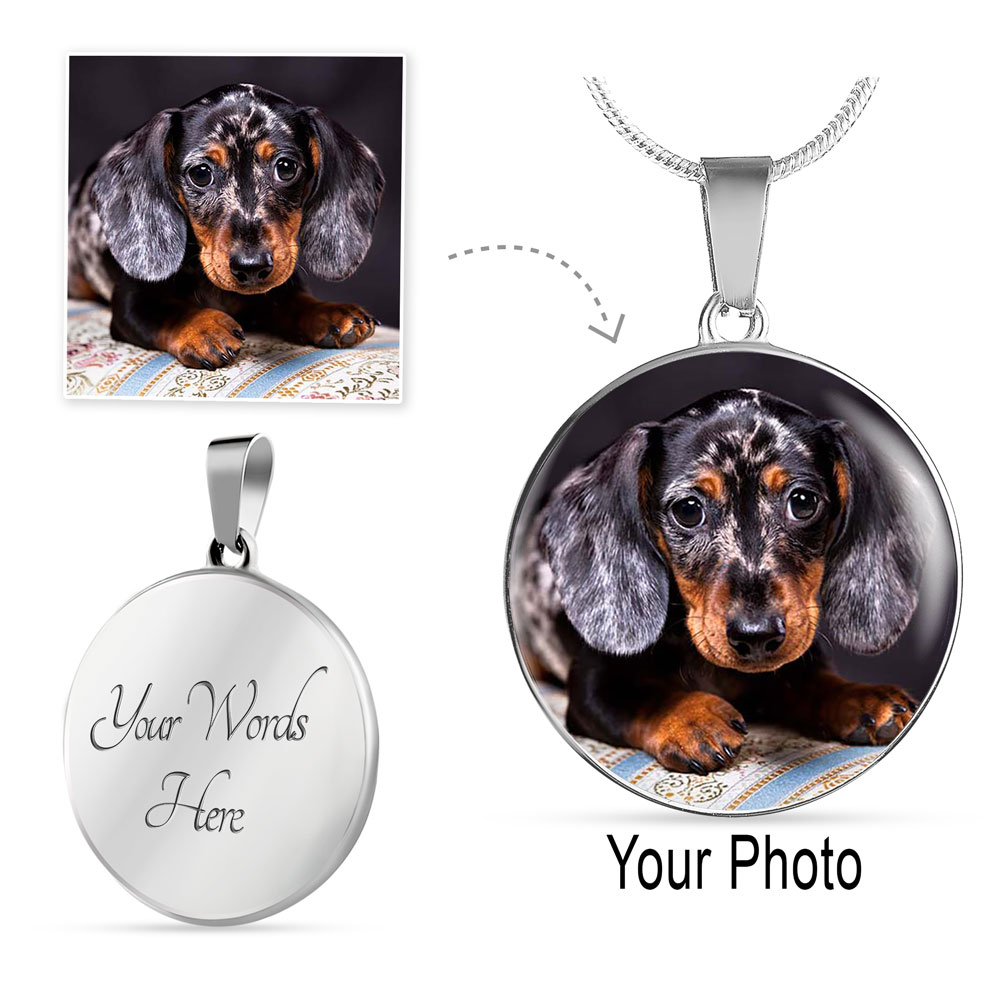 Your Personalized Photo Necklace + Bangle Circle Shaped