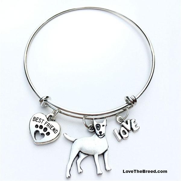 Bull Terrier Best Friend Love Charm Bracelet