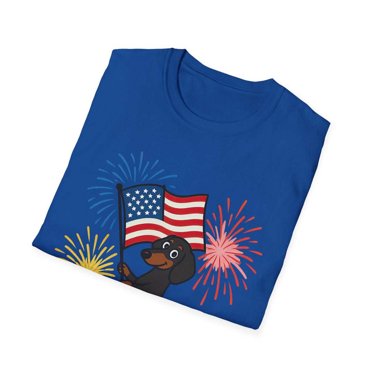Printify T-Shirt Patriotic Dog Celebrate Independence Unisex Softstyle T-Shirt