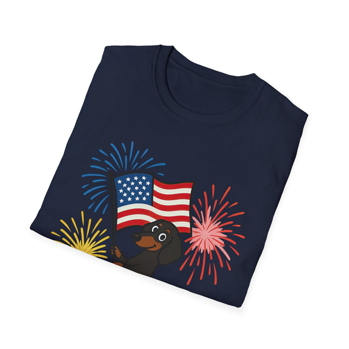 Printify T-Shirt Patriotic Dog Celebrate Independence Unisex Softstyle T-Shirt