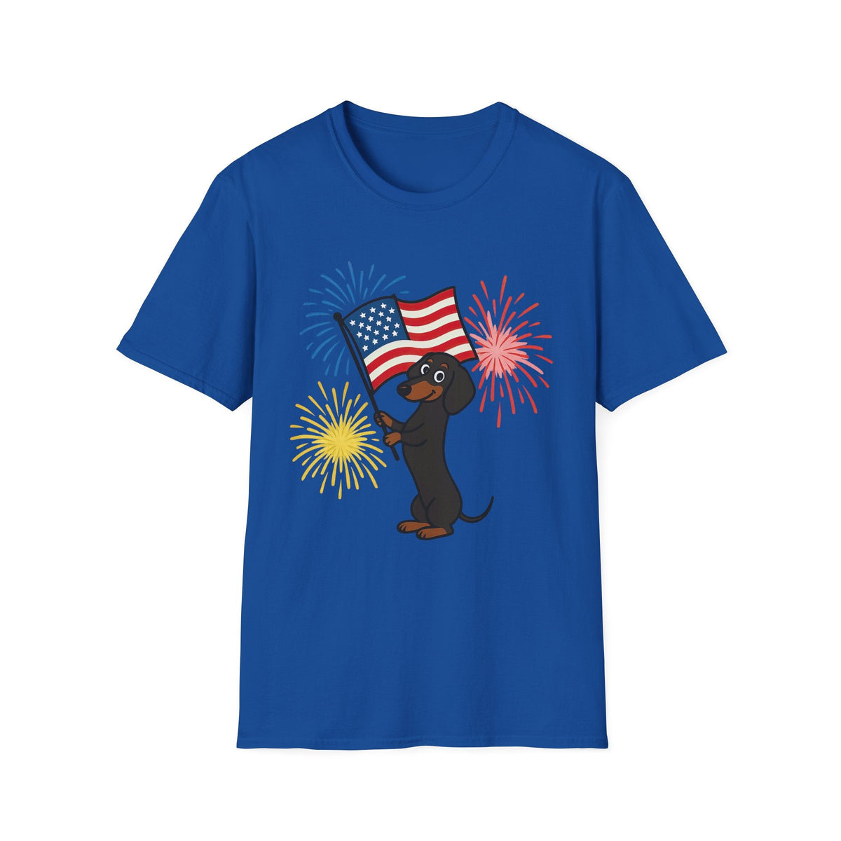 Printify T-Shirt Royal / S Patriotic Dog Celebrate Independence Unisex Softstyle T-Shirt