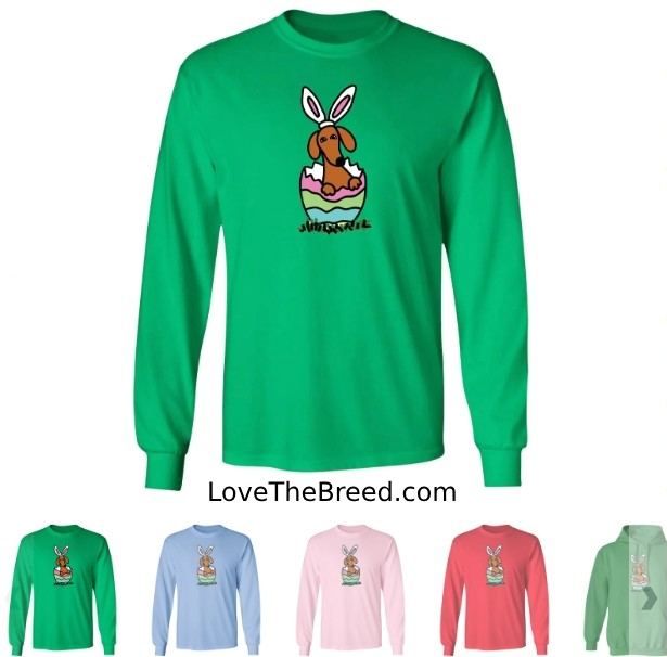 Dachshund Easter Egg Hatch Long Sleeve Shirts