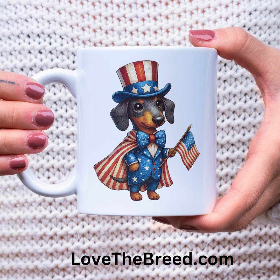 Dachshund Stars & Stripes Mugs