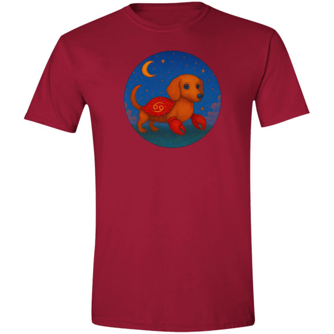 CustomCat T-Shirts Cardinal Red / S Cancer Dachshund Zodiac T-Shirt
