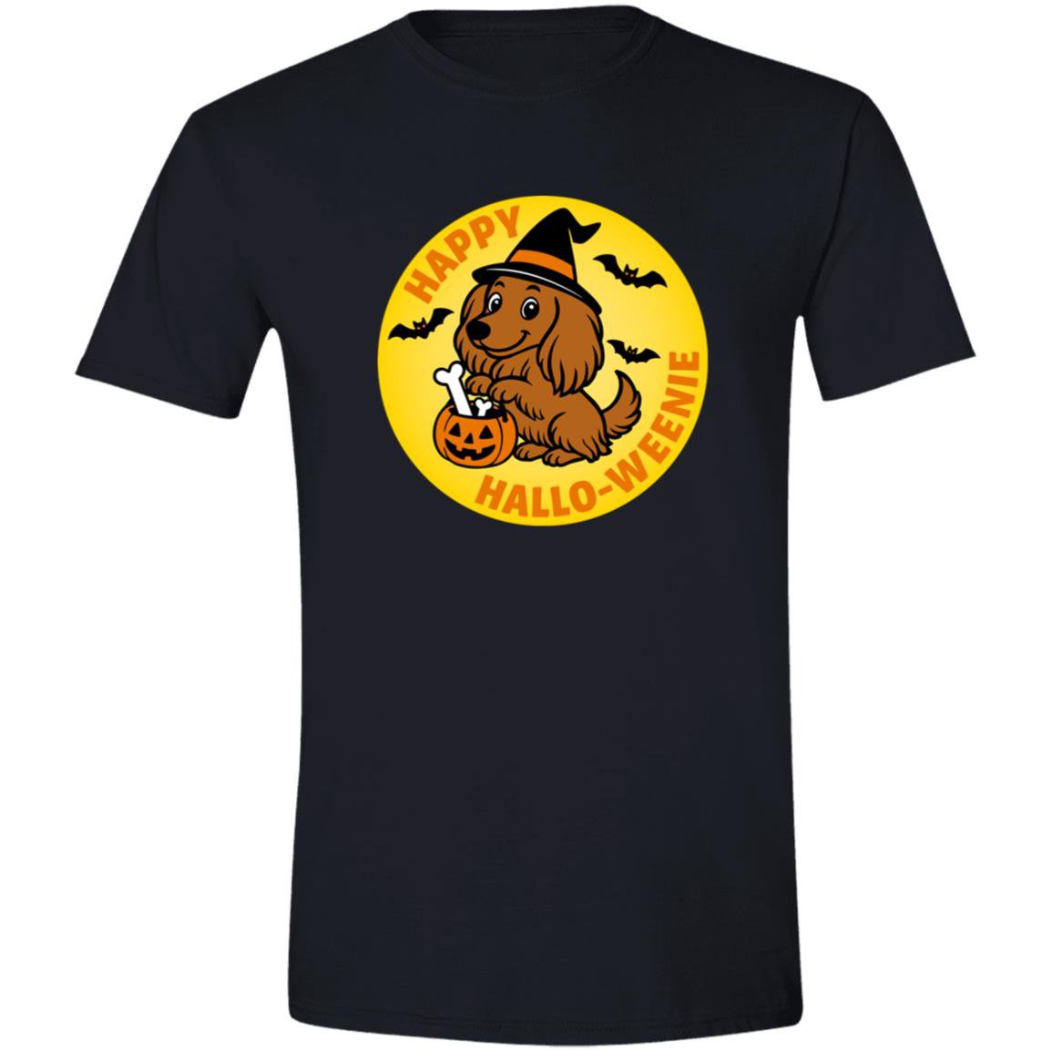 CustomCat T-Shirts Black / S Dachshund Halloweenie Long Hair Brown/Red T-Shirts