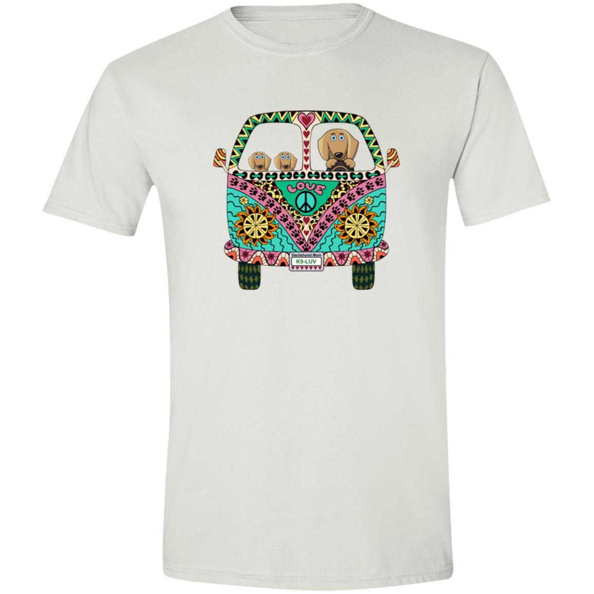 CustomCat T-Shirts White / S Dachshunds Love Bus Brown/Red T-Shirts