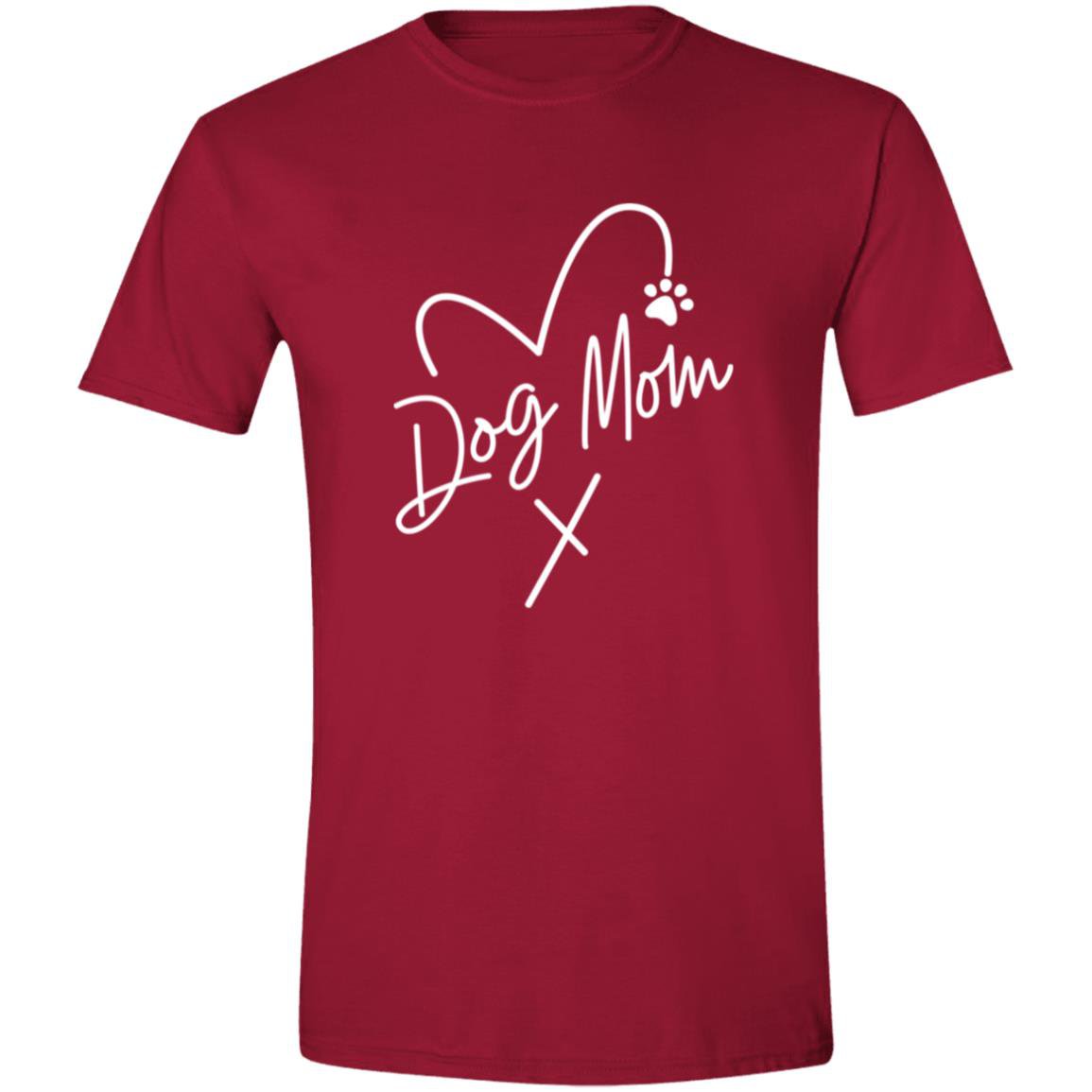 CustomCat Apparel Cardinal Red / S Dog Mom Heart Paw T-Shirt