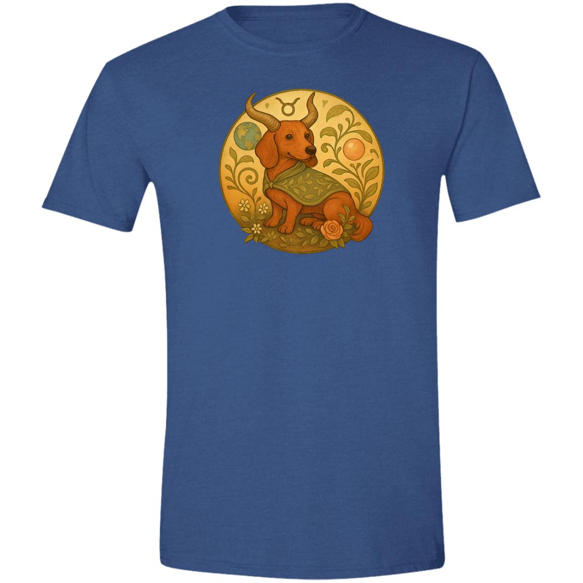 CustomCat T-Shirts Heather Royal / S Taurus Dachshund Zodiac T-Shirt