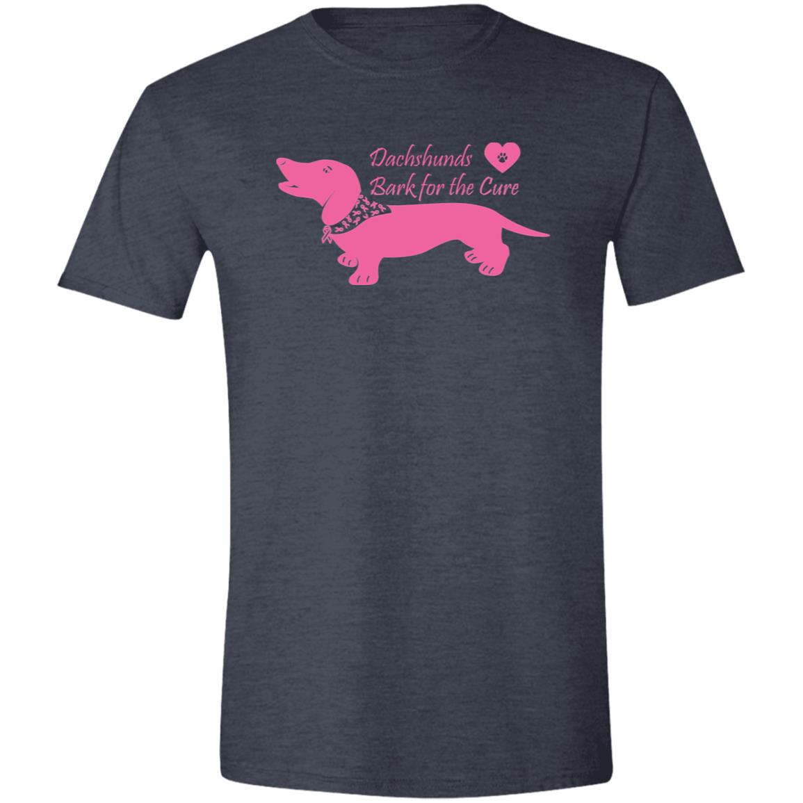 CustomCat T-Shirts Heather Navy / X-Small Dachshunds Bark for the Cure T-Shirt