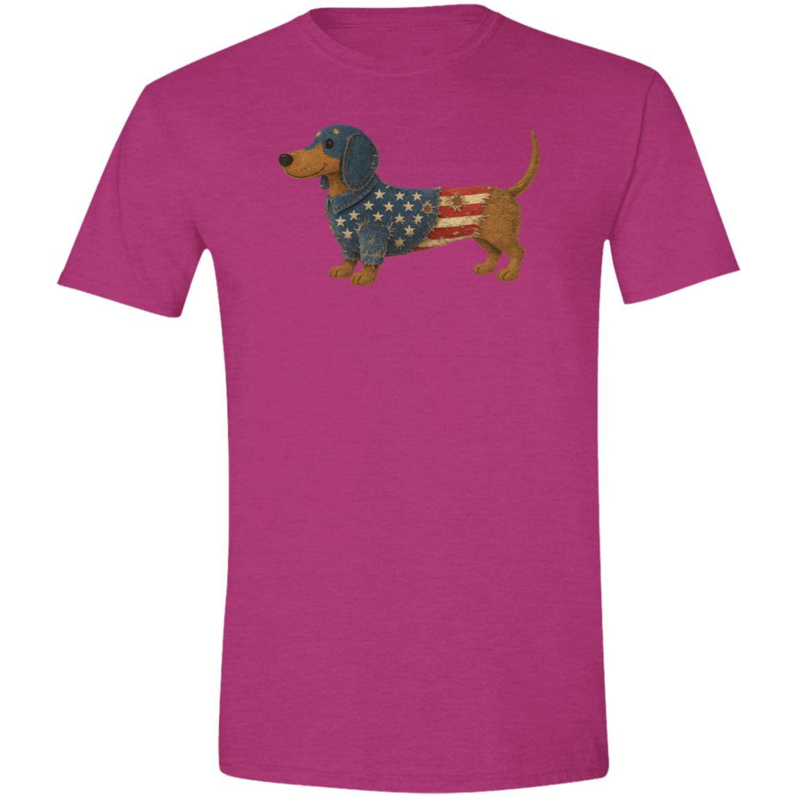 CustomCat T-Shirts Antique Heliconia / X-Small Dachshund Stars & Stripes Vintage T-Shirt