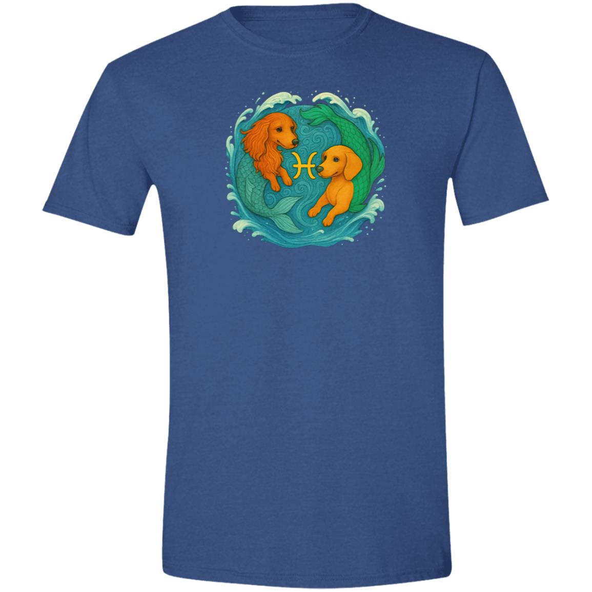 CustomCat T-Shirts Heather Royal / S Pisces Dachshund Zodiac T-Shirt
