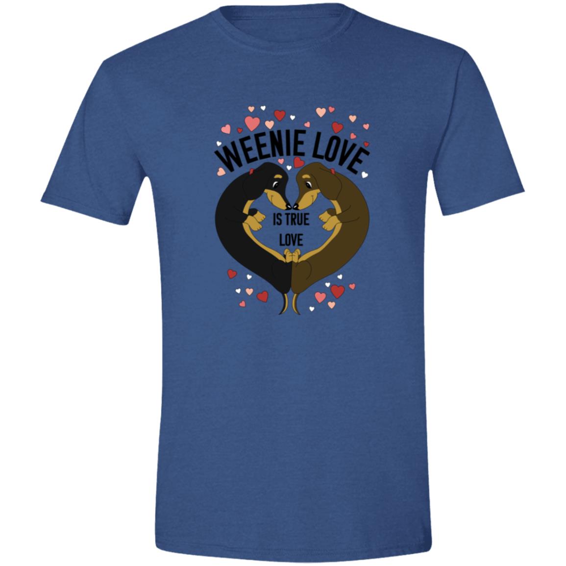 CustomCat T-Shirts Heather Royal / S Dachshund Weenie Love T-Shirt