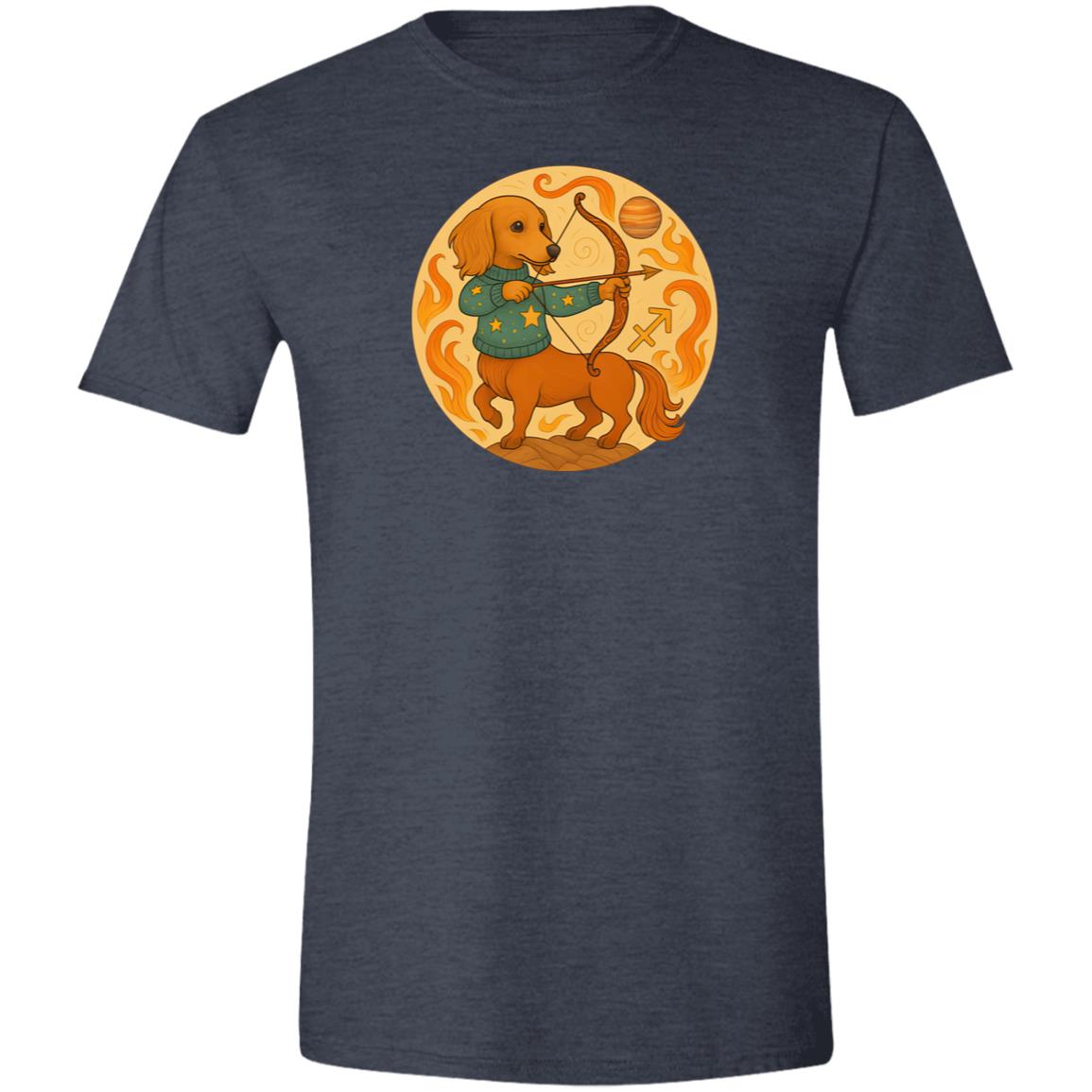 CustomCat T-Shirts Heather Navy / S Sagittarius Dachshund Zodiac T-Shirt