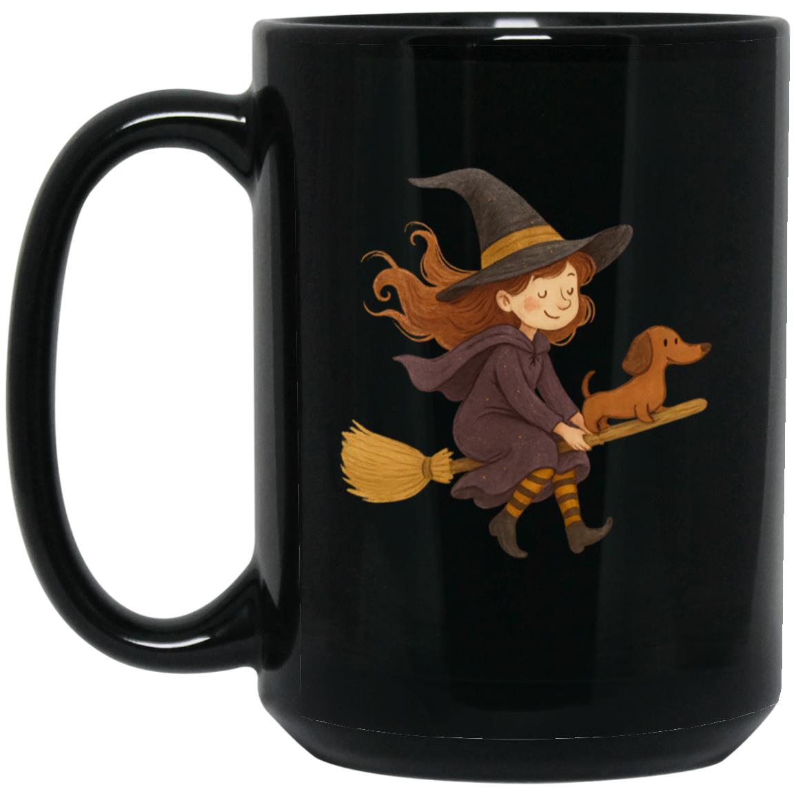 CustomCat Mugs 15oz Black Mug Witchie Weenie Ride Mugs