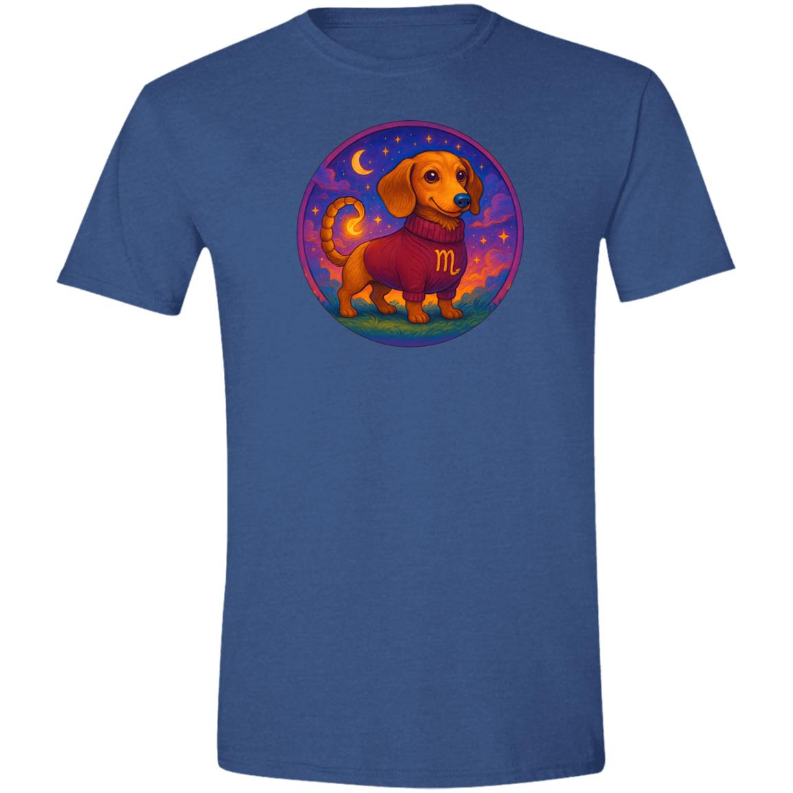 CustomCat T-Shirts Heather Royal / S Scorpio Dachshund Zodiac T-Shirt