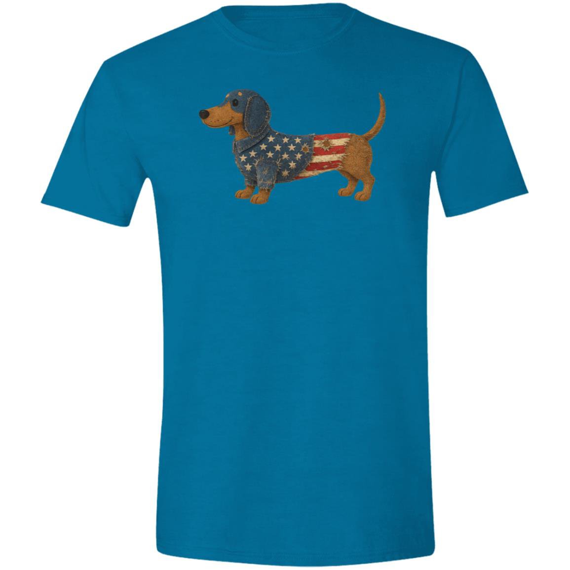 CustomCat T-Shirts Antique Sapphire / X-Small Dachshund Stars & Stripes Vintage T-Shirt