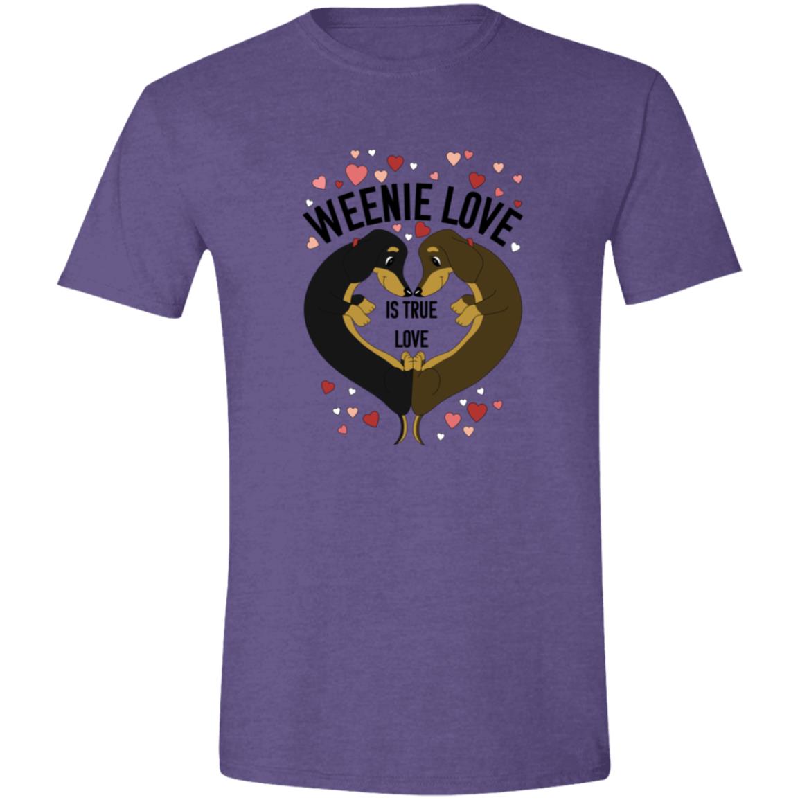 CustomCat T-Shirts Heather Purple / S Dachshund Weenie Love T-Shirt