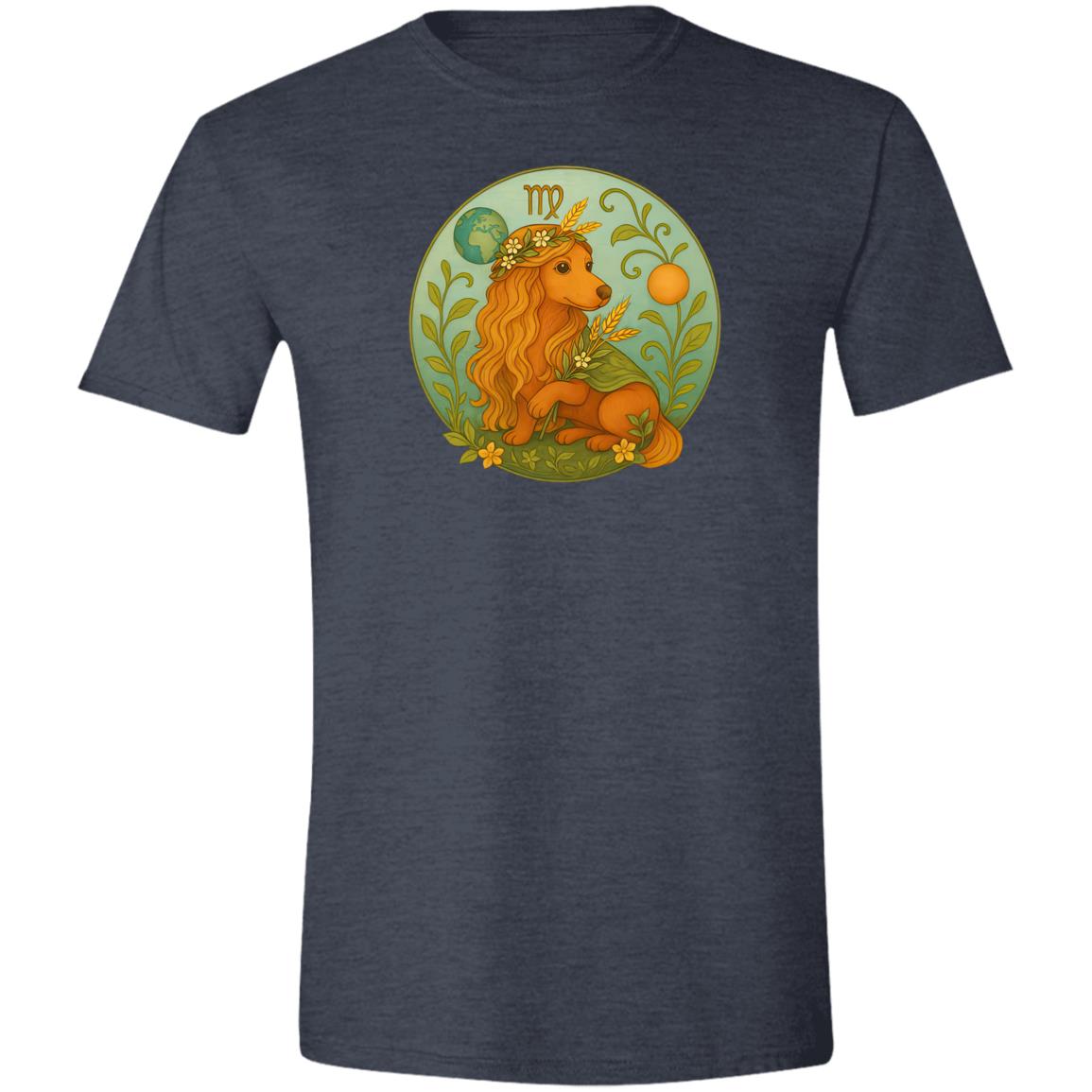 CustomCat T-Shirts Heather Navy / S Virgo Dachshund Zodiac T-Shirt