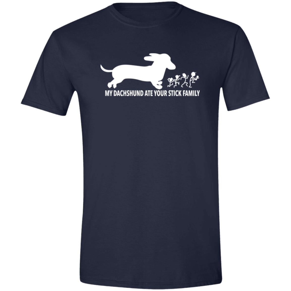 CustomCat T-Shirts Navy / S My Dachshund Ate Your Stick Family T-Shirt