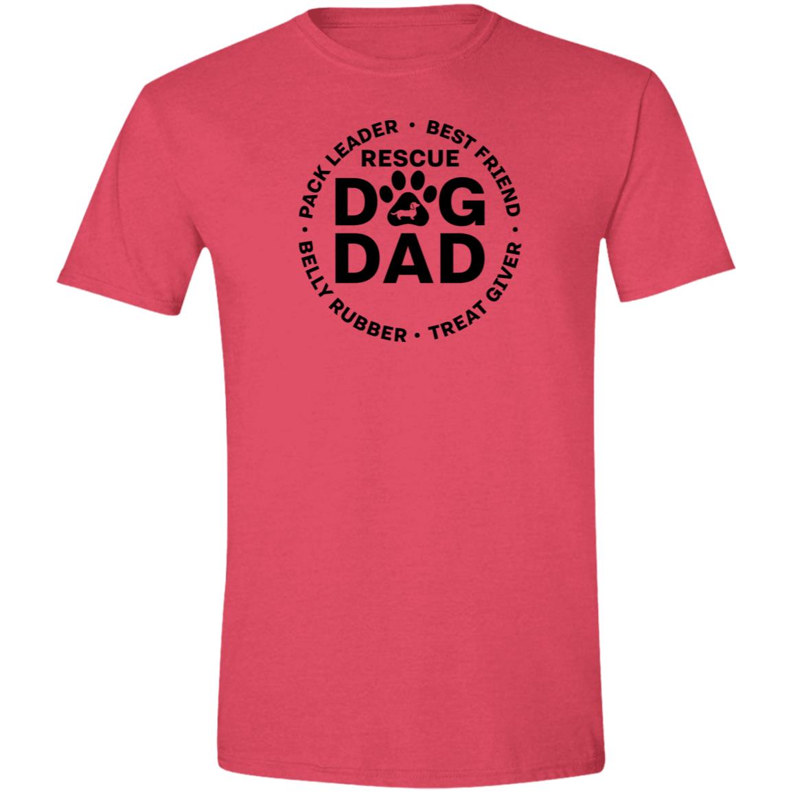 CustomCat Apparel Heather Red / S Rescue Dog Dad T-Shirt