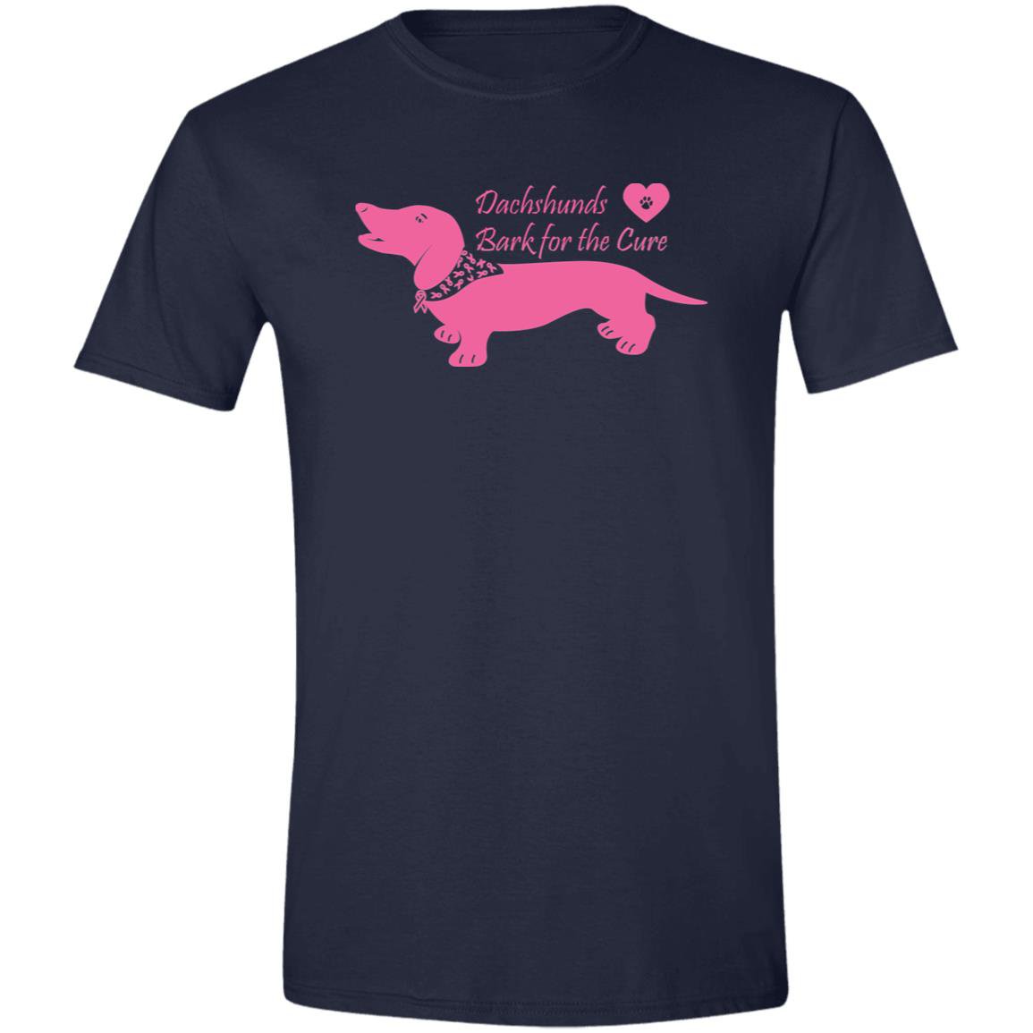 CustomCat T-Shirts Navy / X-Small Dachshunds Bark for the Cure T-Shirt