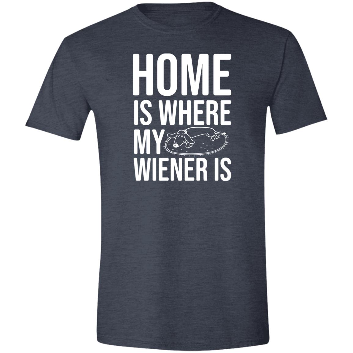 CustomCat T-Shirts Heather Navy / S Home Is Where My Wiener Is T-Shirt