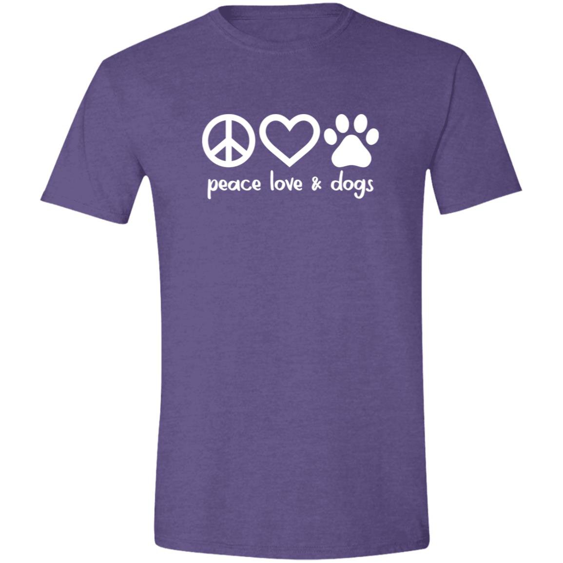 CustomCat T-Shirts Heather Purple / S Peace, Love & Dogs T-Shirt