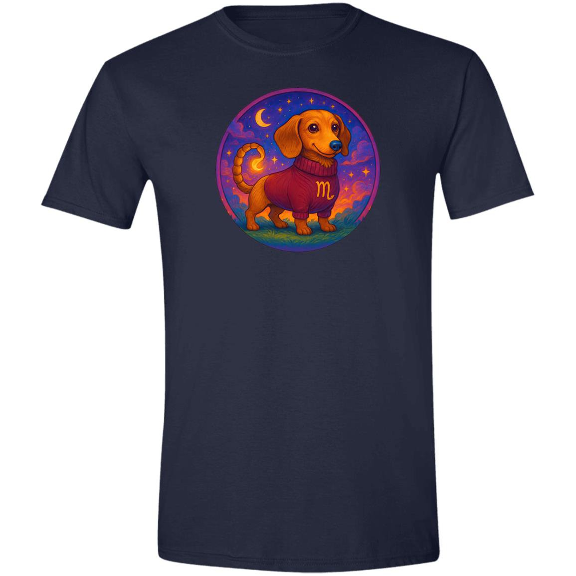CustomCat T-Shirts Navy / S Scorpio Dachshund Zodiac T-Shirt