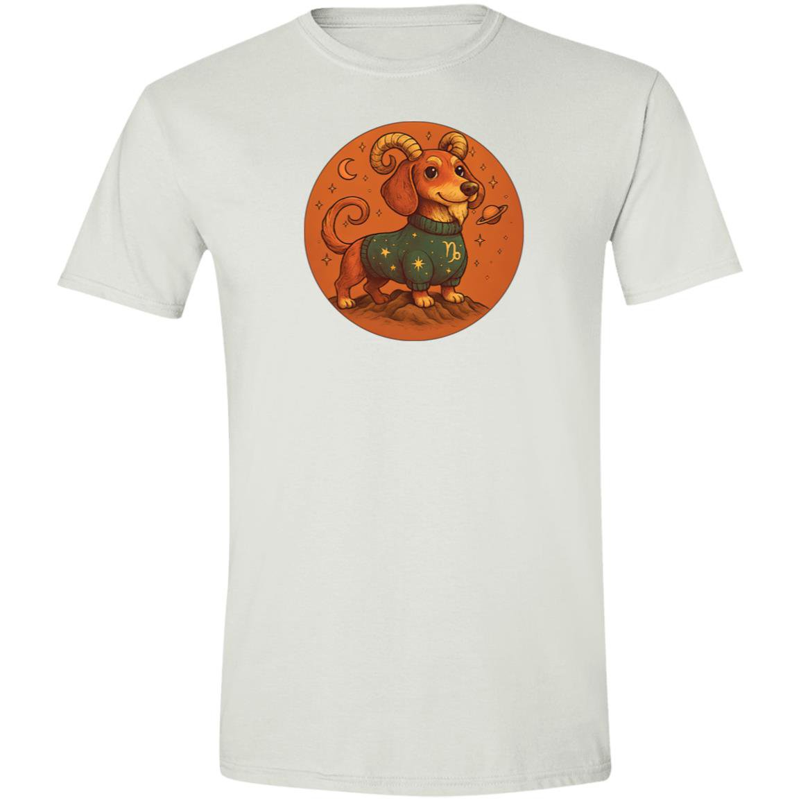 CustomCat T-Shirts White / S Capricorn Dachshund Zodiac T-Shirt
