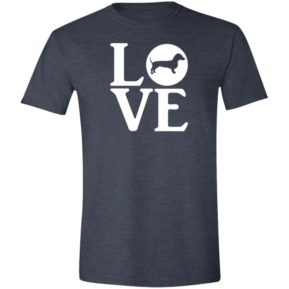 CustomCat Apparel Heather Navy / S LOVE Dachshund T-Shirts
