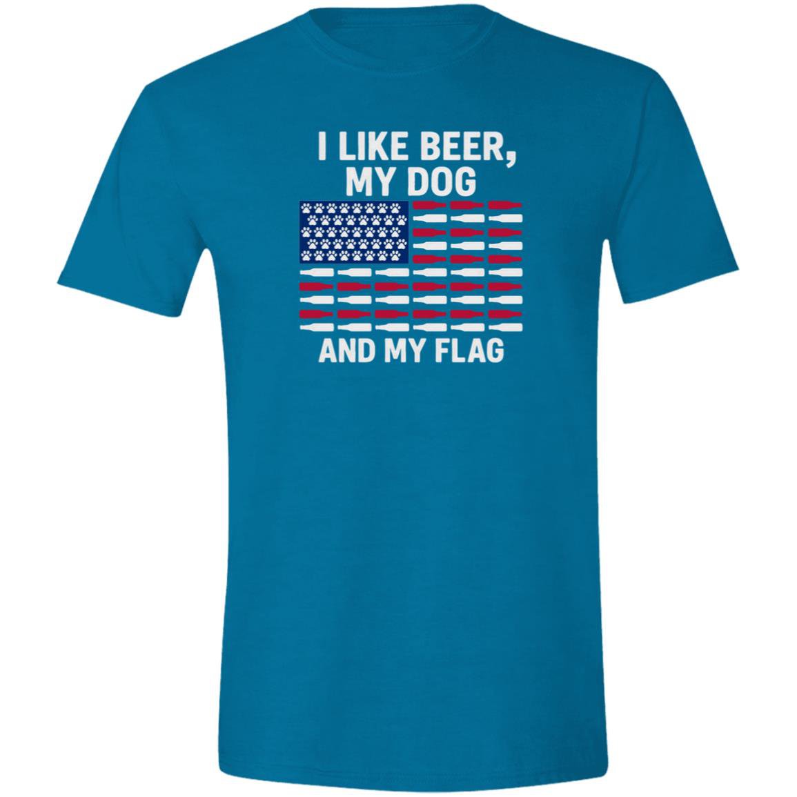 CustomCat T-Shirts Black / X-Small I Like Beer, My Dog, and My Flag (paws) T-Shirt