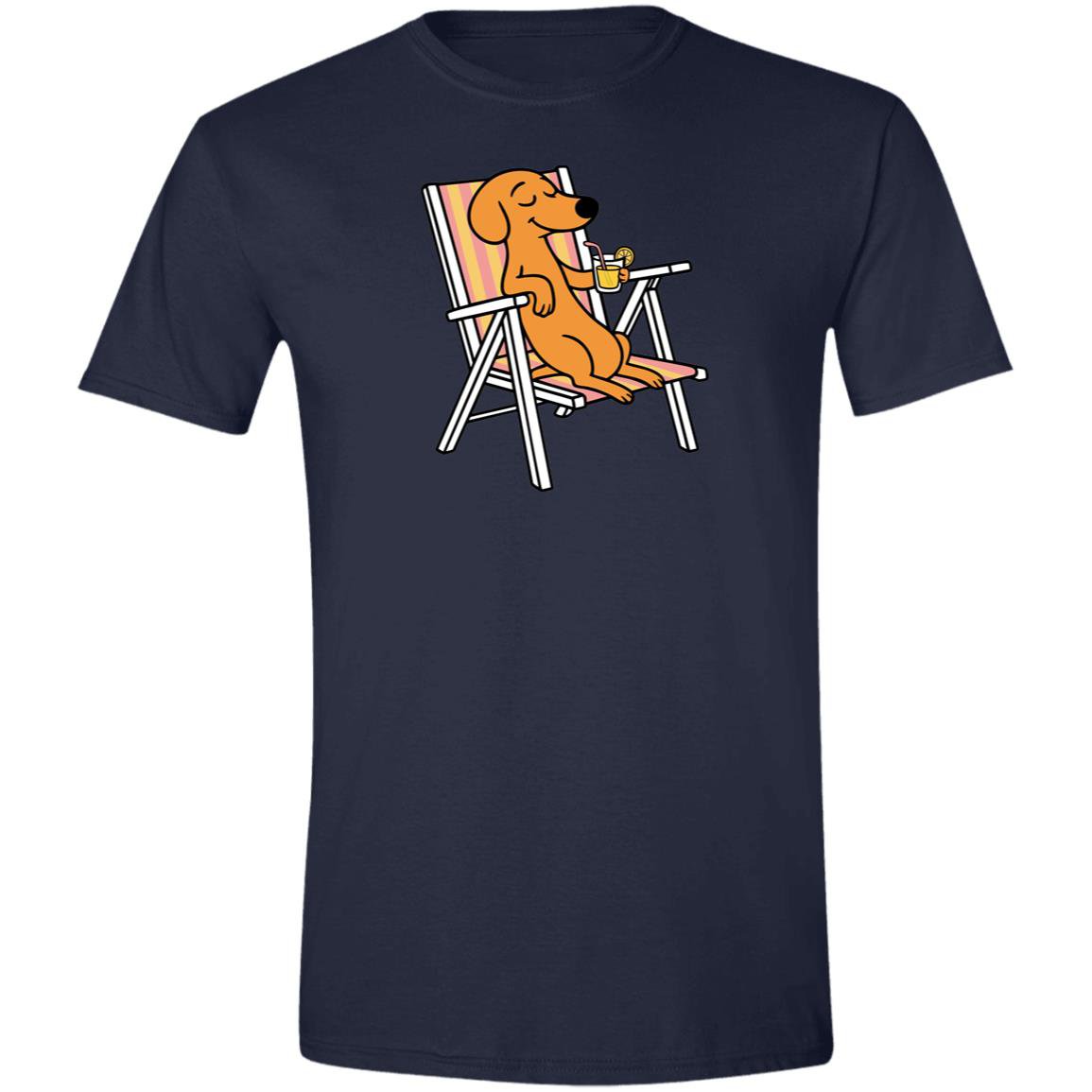 CustomCat T-Shirts Navy / S Dachshund Paws & Relax T-Shirt