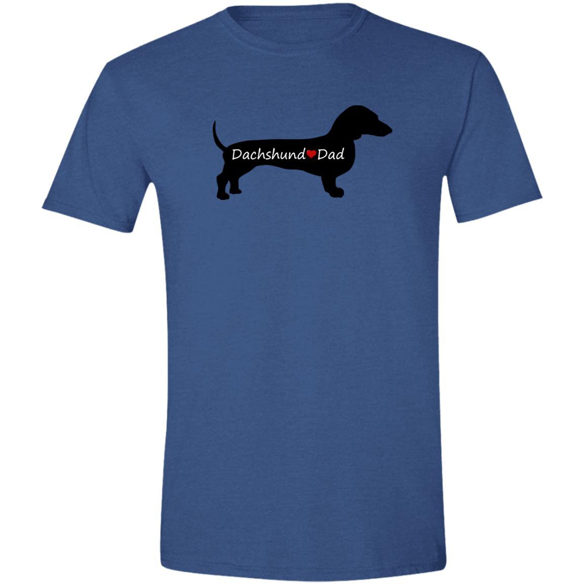 CustomCat T-Shirts Heather Royal / S Dachshund Dad Classic Silhouette T-Shirt
