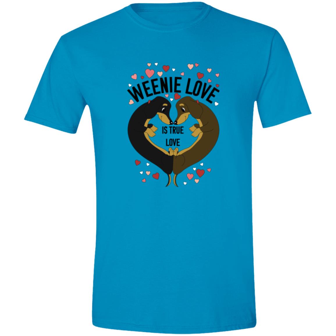 CustomCat T-Shirts Sapphire / S Dachshund Weenie Love T-Shirt