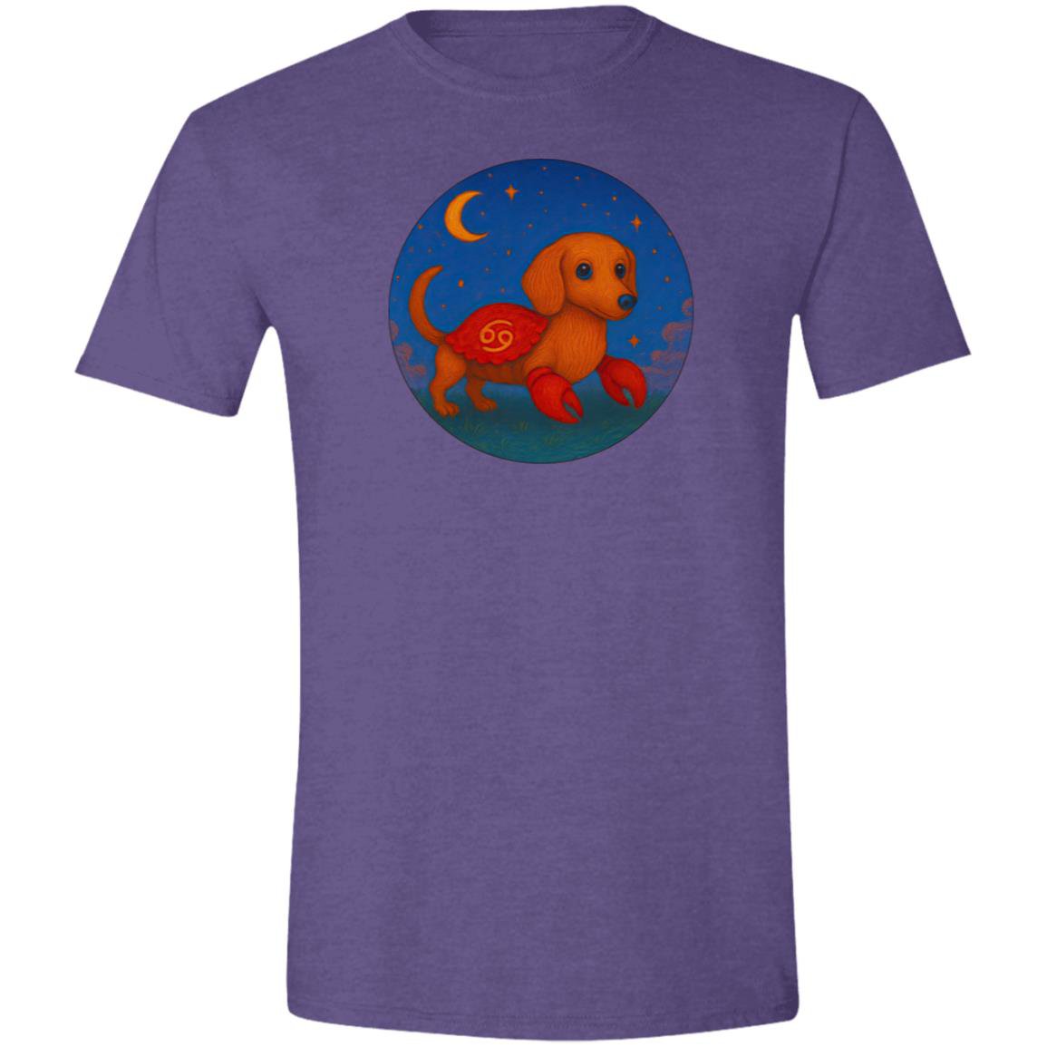 CustomCat T-Shirts Heather Purple / S Cancer Dachshund Zodiac T-Shirt