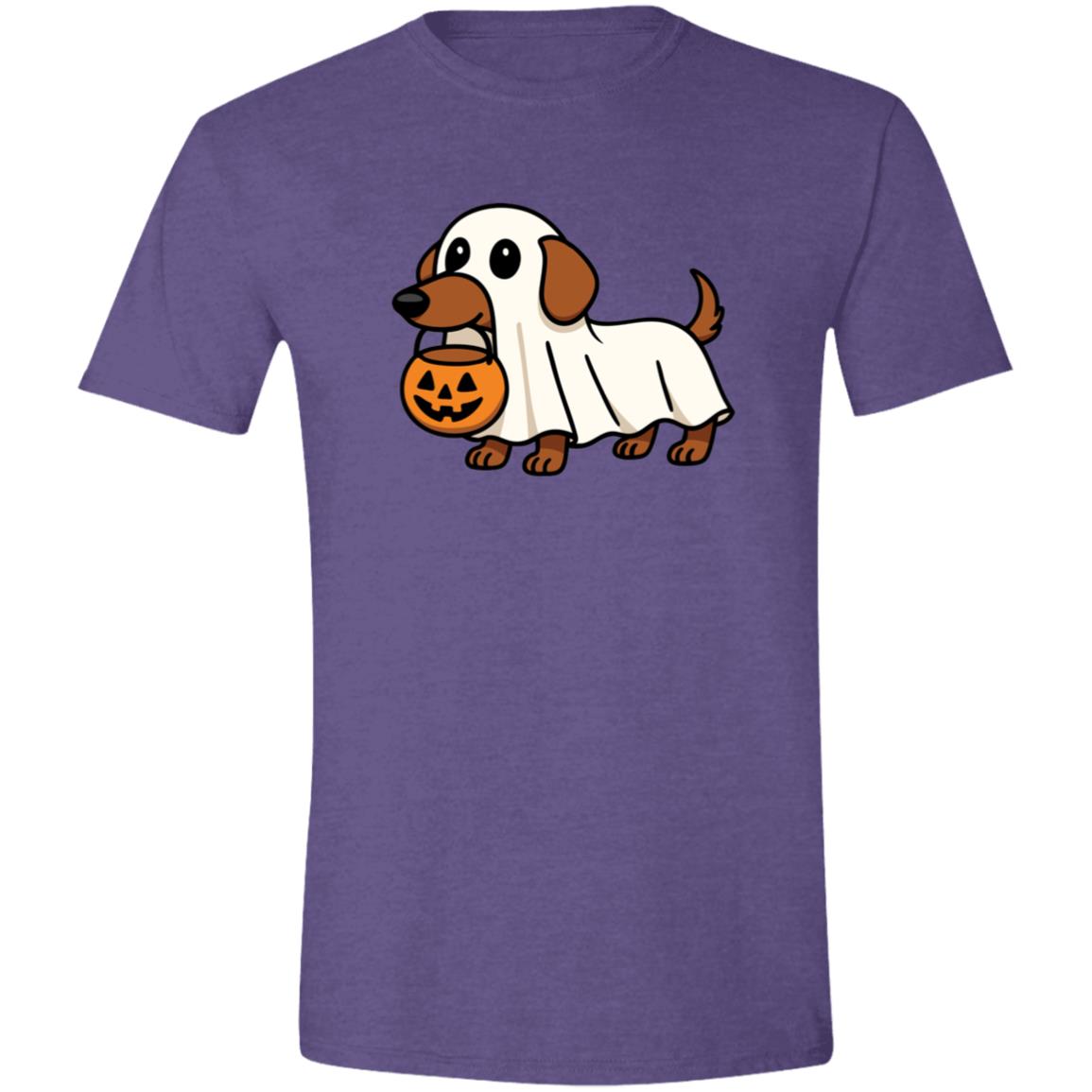 CustomCat Apparel No Trick or Treat / Heather Purple / S Trick or Treat Dachshund Ghost Halloween T-Shirt