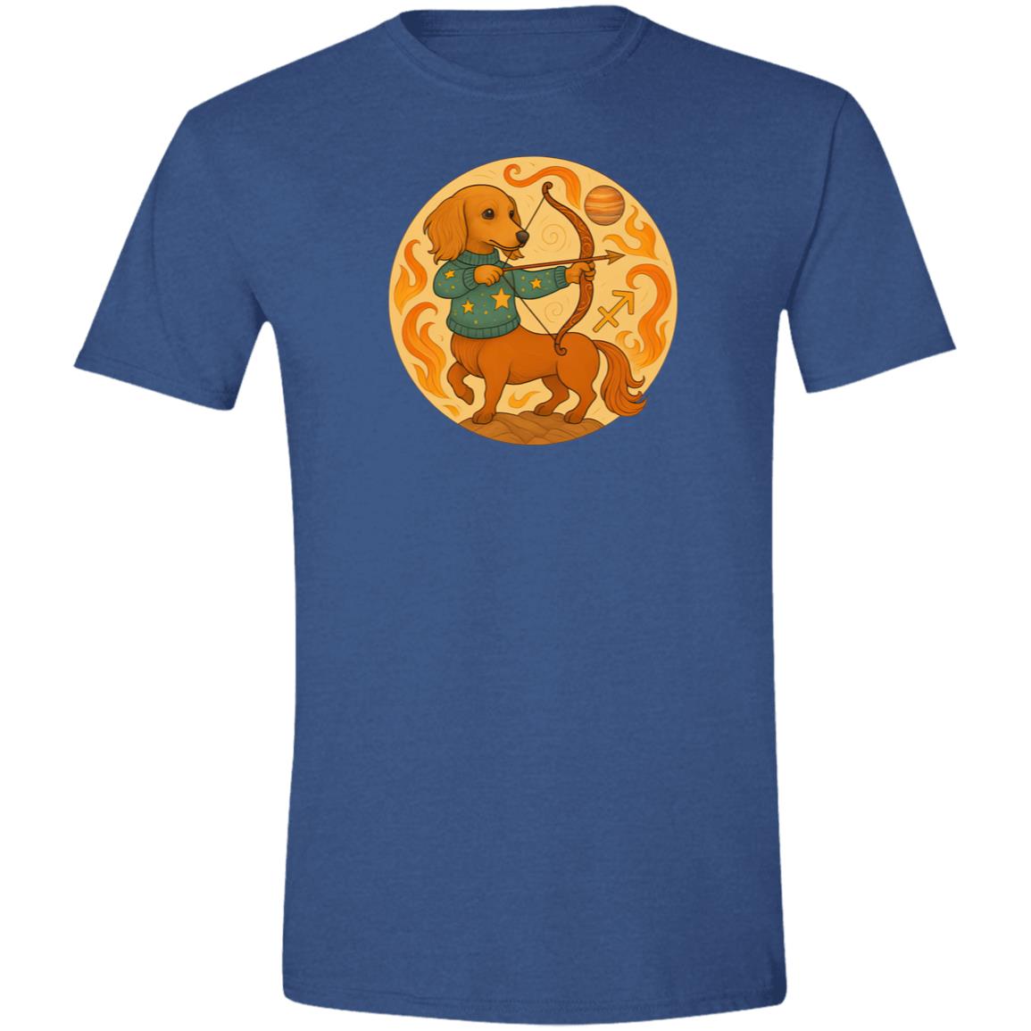 CustomCat T-Shirts Heather Royal / S Sagittarius Dachshund Zodiac T-Shirt