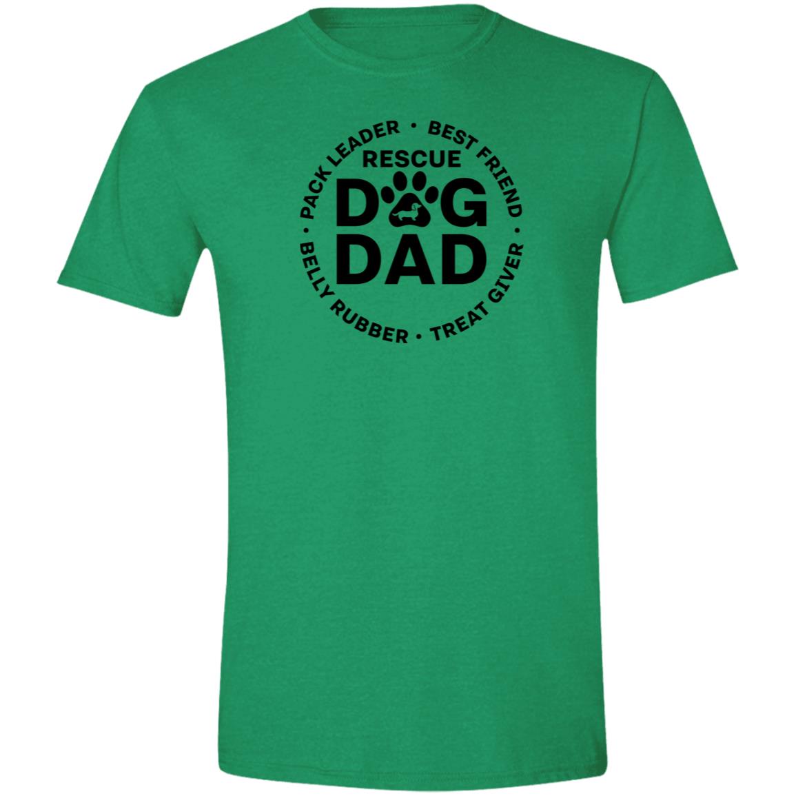 CustomCat Apparel Heather Irish Green / S Rescue Dog Dad T-Shirt