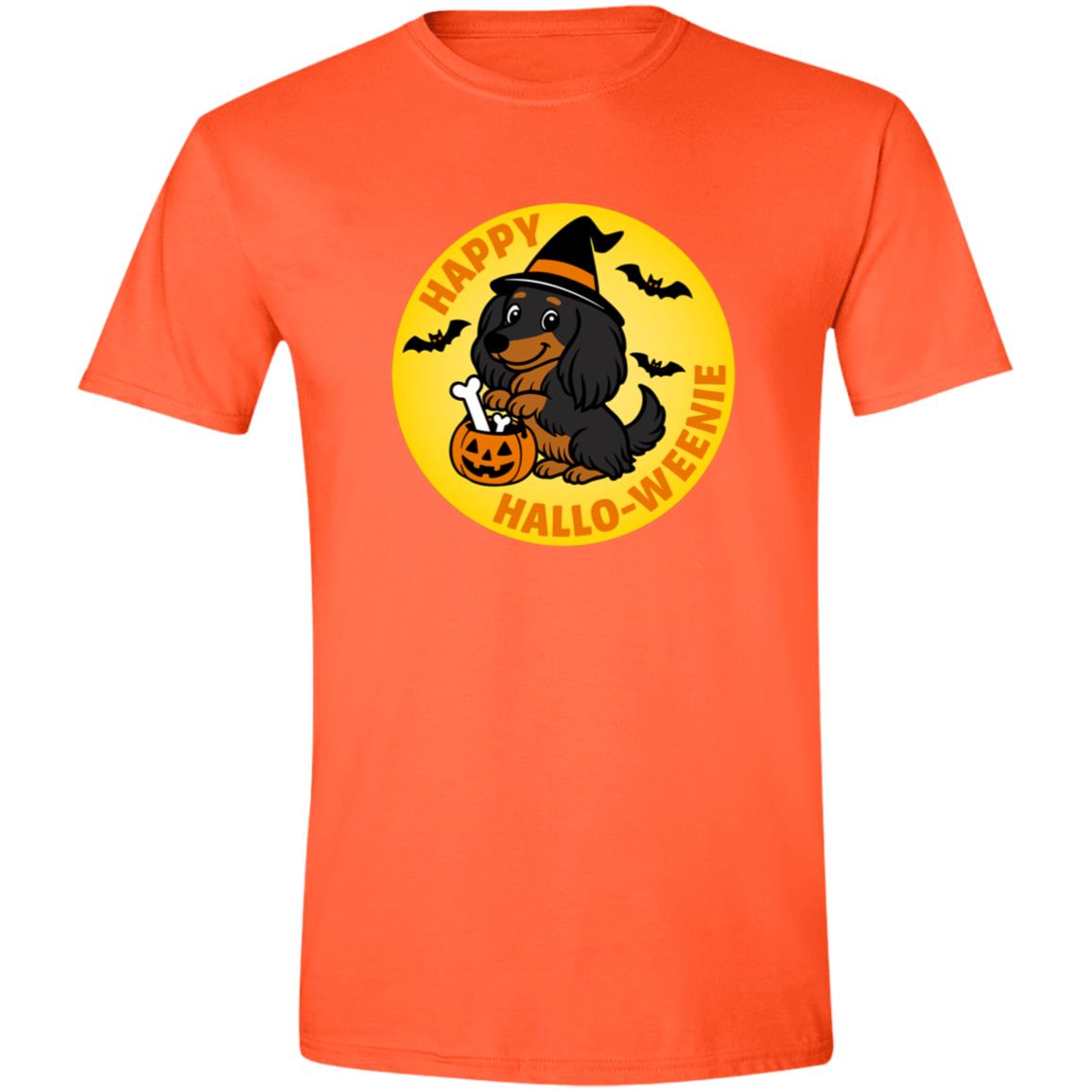 CustomCat T-Shirts Orange / S Dachshund Halloweenie Long Hair Black/Tan T-Shirts