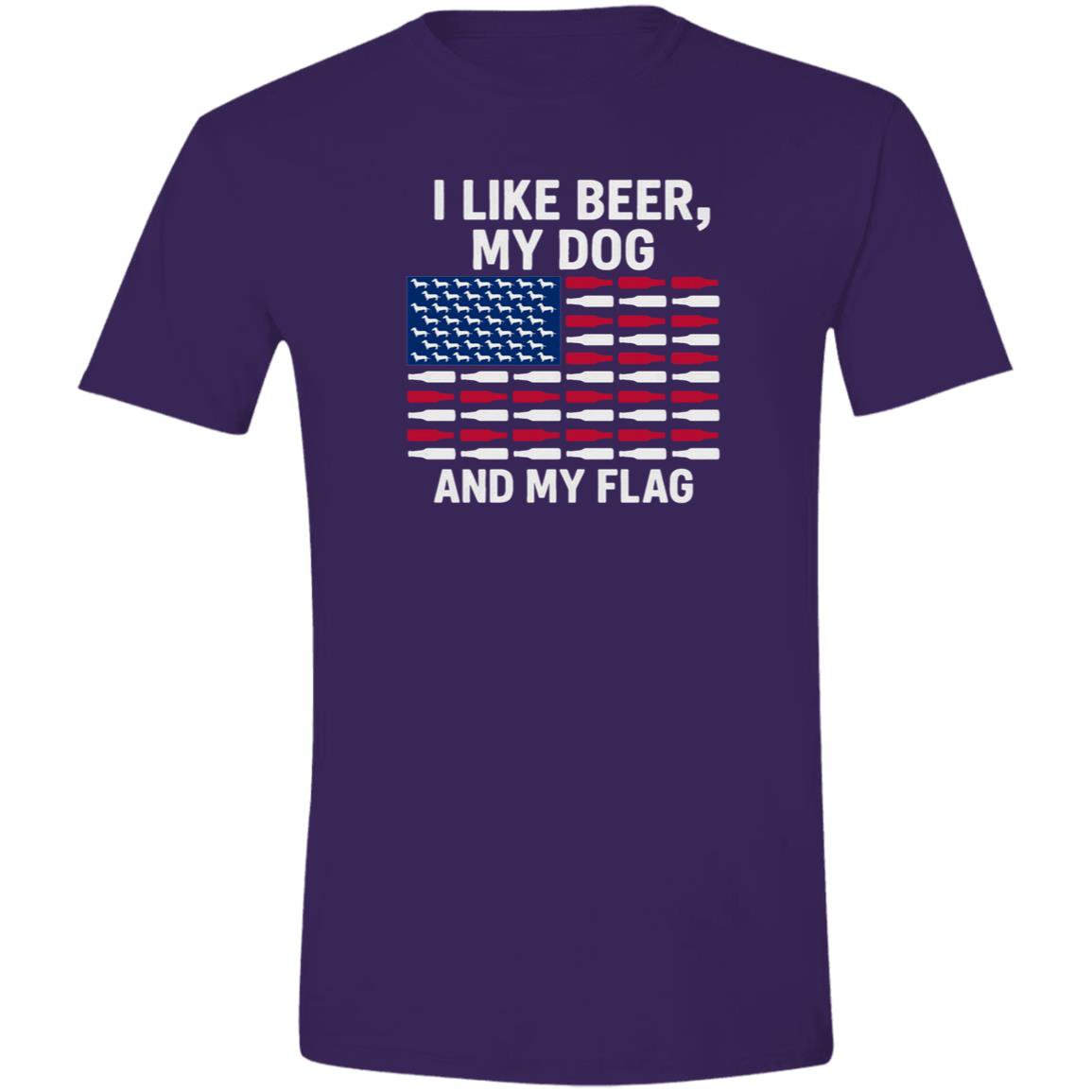 CustomCat T-Shirts Purple / X-Small I Like Beer, My Dog, and My Flag (Dachshunds) T-Shirt